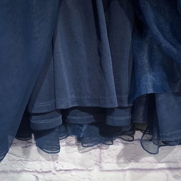 Torrid Blue‎ Tulle Mesh Midi Knee Length Formal Skirt Size 00 Elastic Waist - Picture 8 of 12